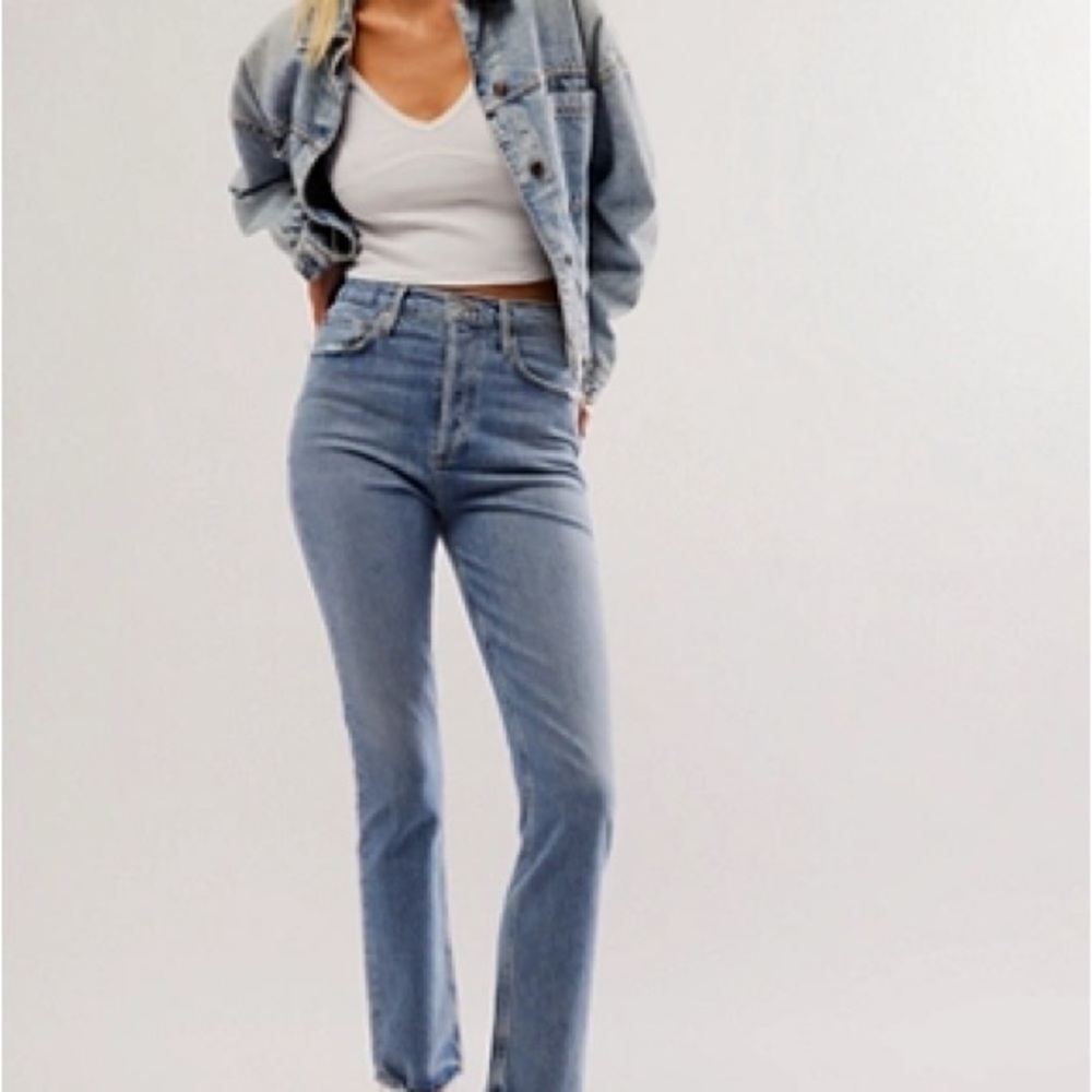 Agolde Freya Ultra High Rise Slim in Quiver